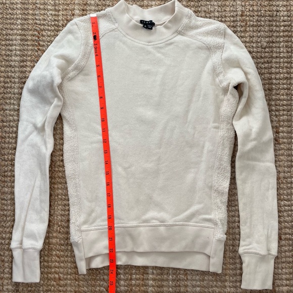 Theory Crewneck Sweatshirt with Terry side panels in Cream | size: Petite - Picture 3 of 6